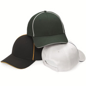 Chino Baseball Cap with Crown Piping & Sandwich Q3® Sweatband