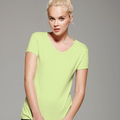 Ladies' Baby Rib Short Sleeve V-Neck T-Shirt